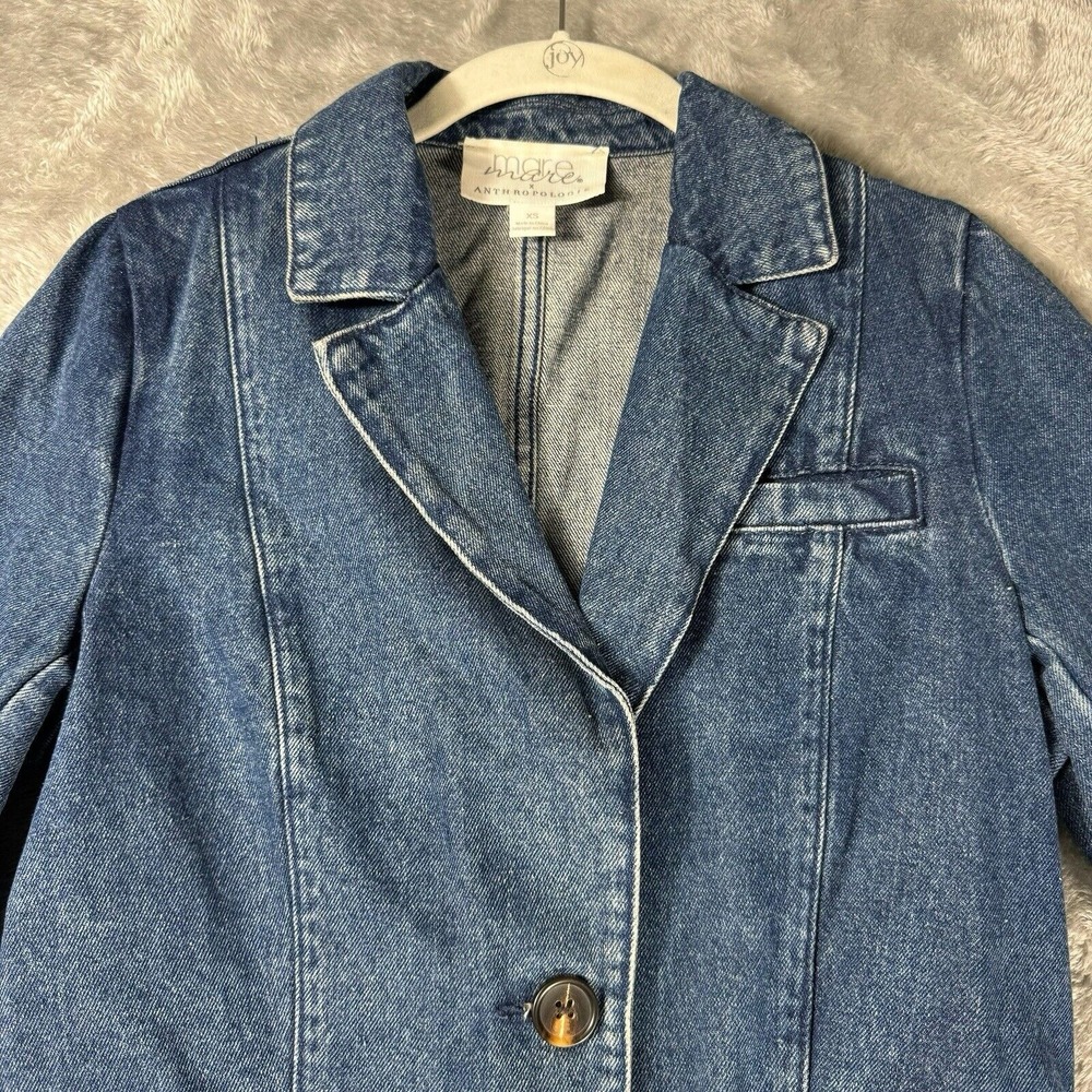 Mare Mare Anthropologie Womens Jacket XS‎ Blue Denim Jean Boho Western Preppy